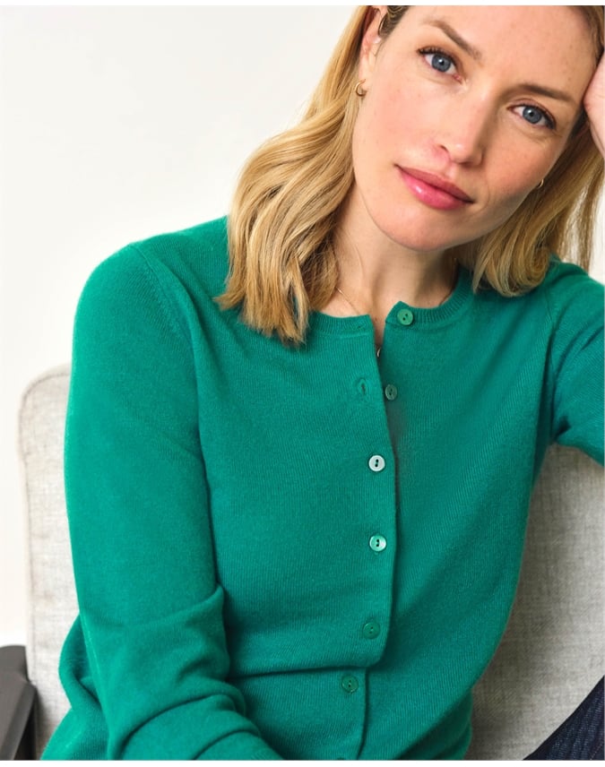 Cashmere Crew Neck Cardigan