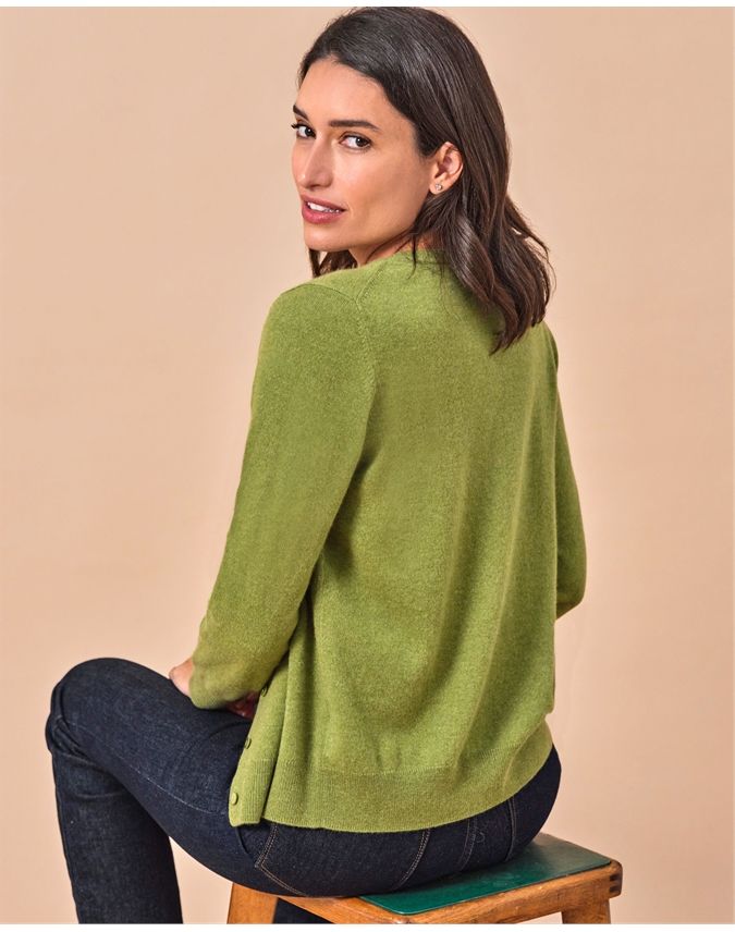 Cashmere Crew Neck Cardigan