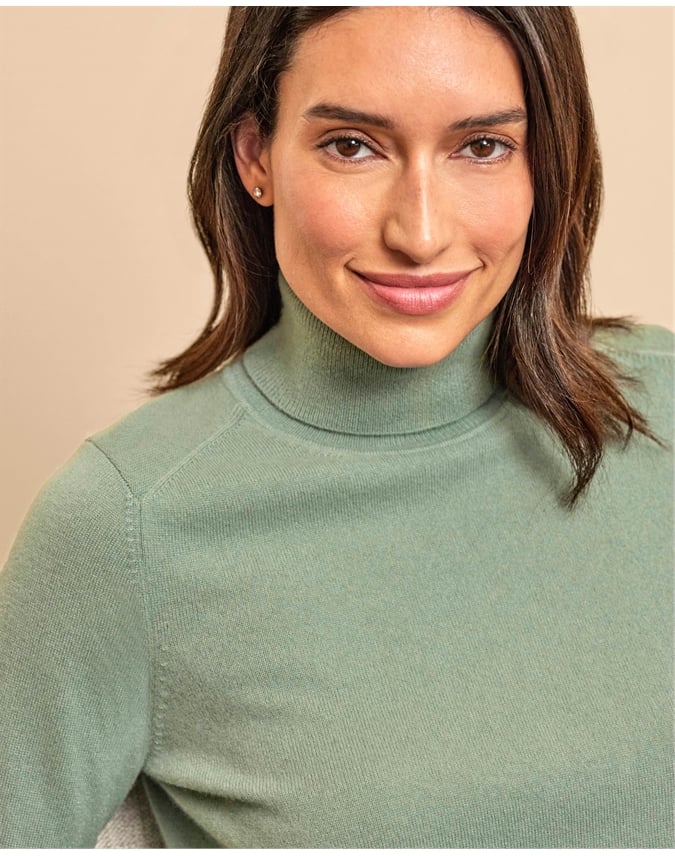 Womens Cashmere Polo Neck Sweater