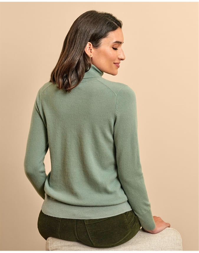 Womens Cashmere Polo Neck Sweater