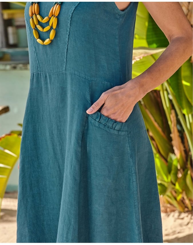 Womens Pocket Pinafore Dress