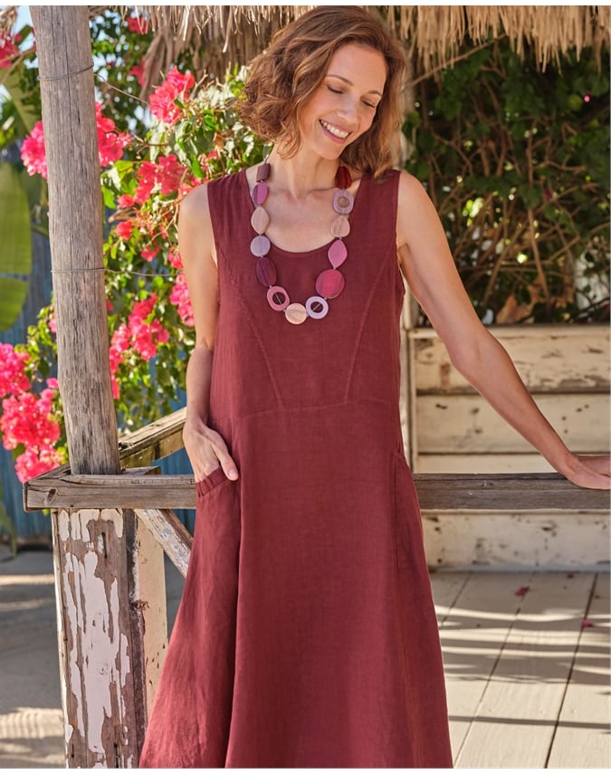 Womens Pocket Pinafore Dress