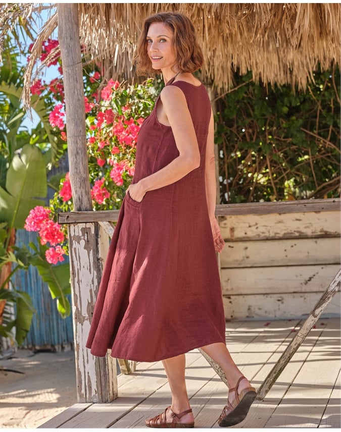 Womens Pocket Pinafore Dress
