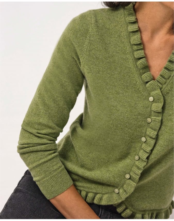 Cashmere Ruffle Cardigan
