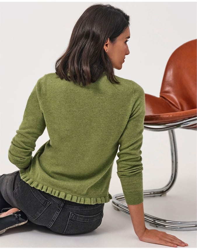 Cashmere Ruffle Cardigan