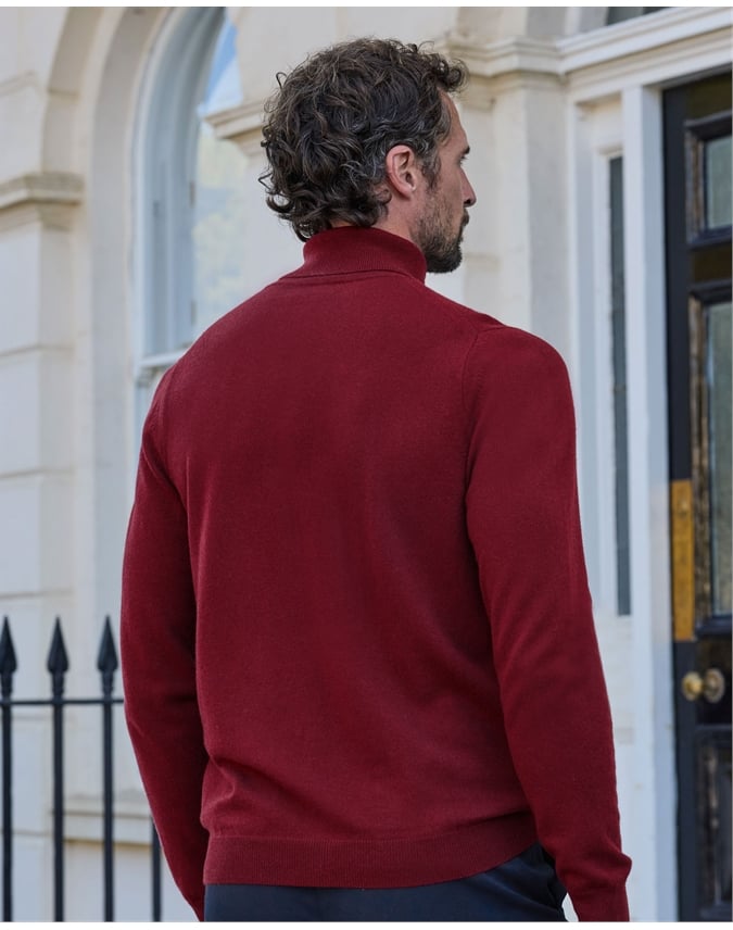Mens Cashmere Roll Neck Sweater
