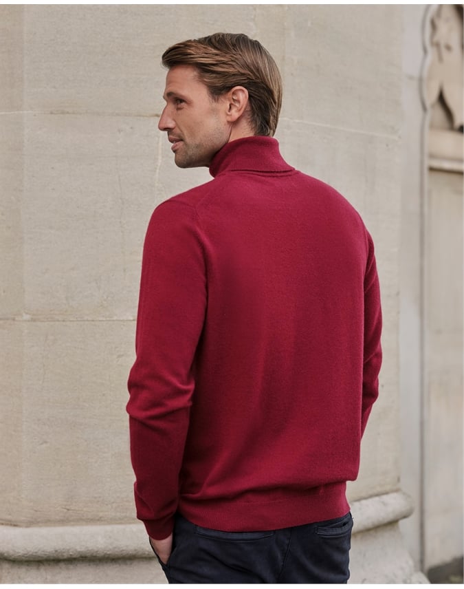Mens Cashmere Roll Neck Sweater