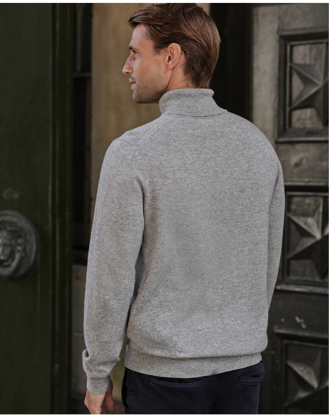 Mens Cashmere Roll Neck Sweater