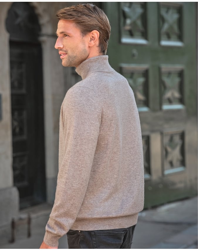 Mens Cashmere Roll Neck Sweater