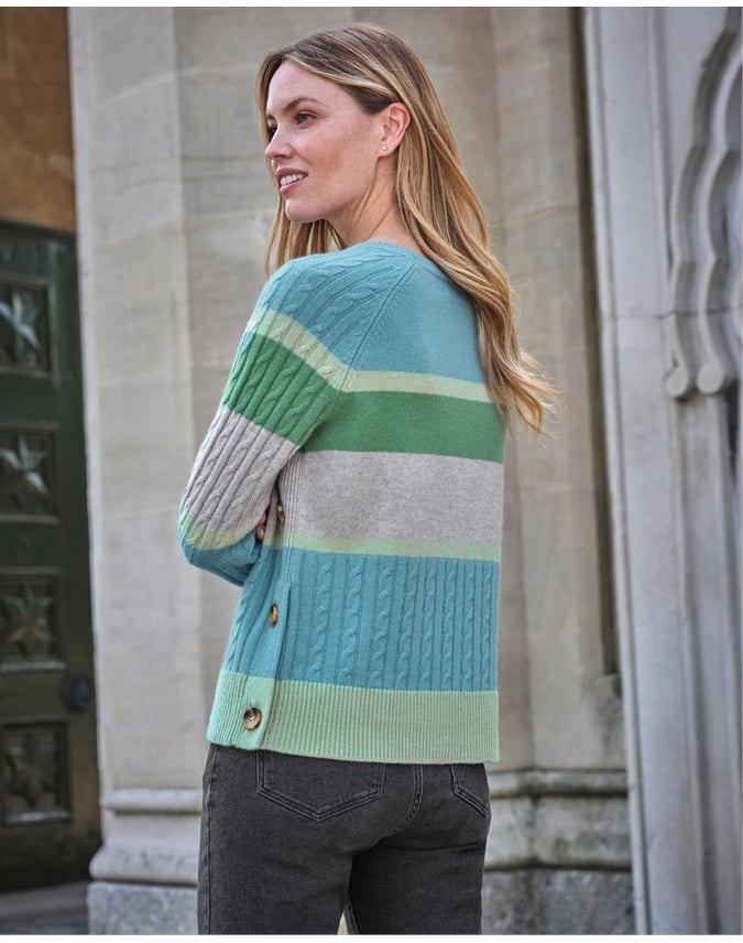 Cashmere Blend Wide Stripe Sweater