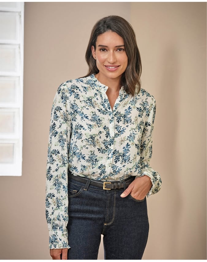 Frill Neck Detail Blouse