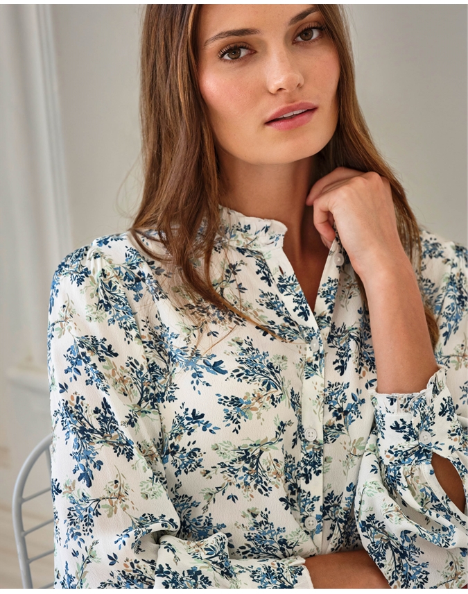 Frill Neck Detail Blouse