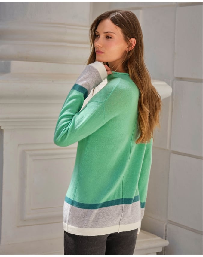 Gassato Striped Color Block Sweater