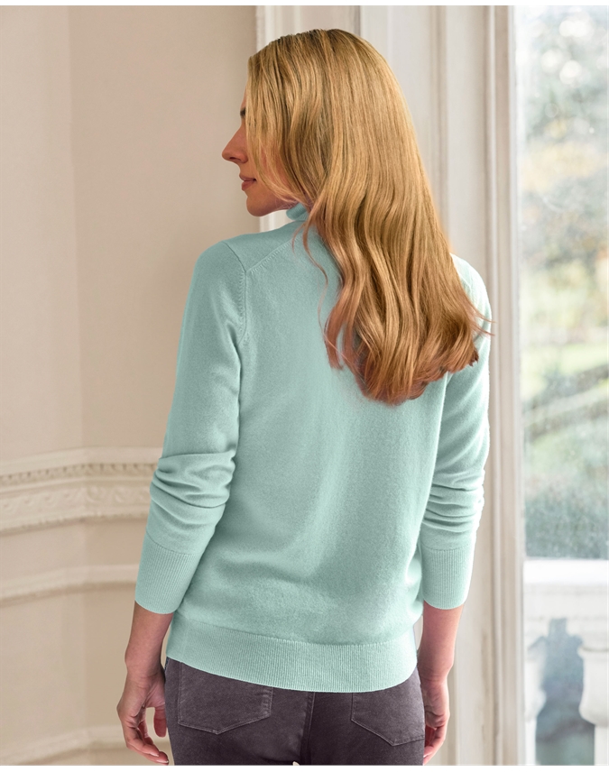 Womens Cashmere Polo Neck Sweater