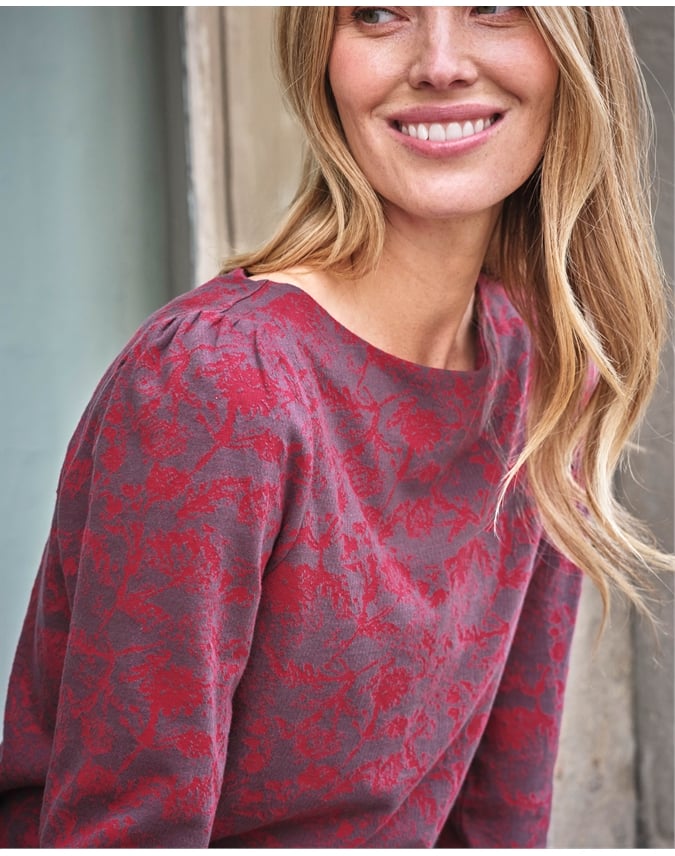 Jacquard Long Sleeve Top