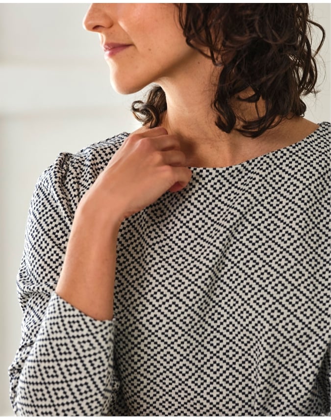 Jacquard Long Sleeve Top