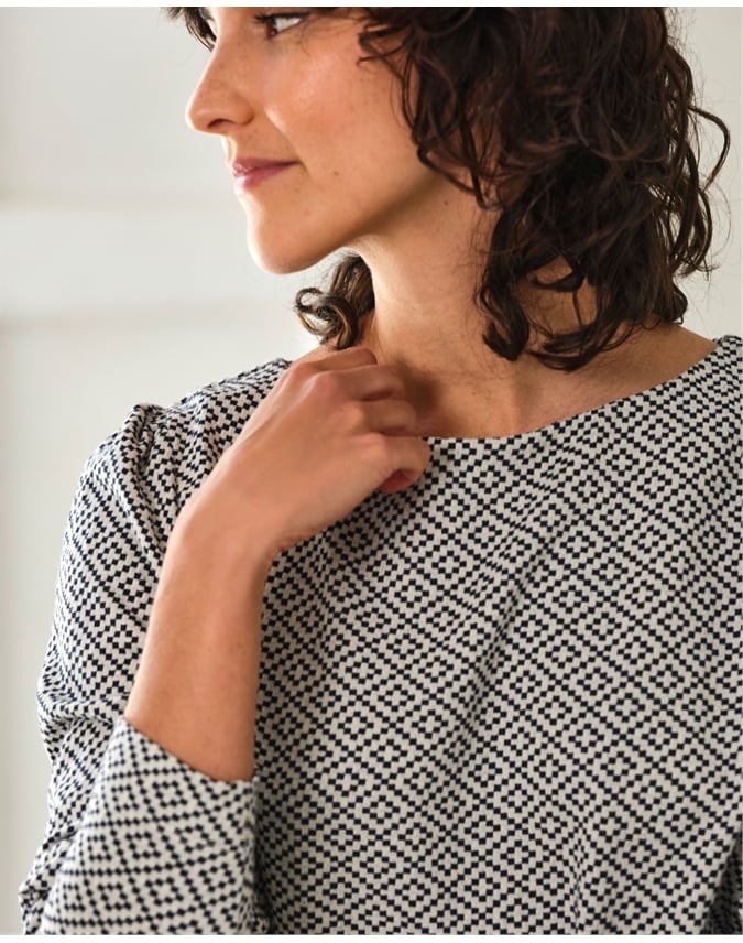 Jacquard Long Sleeve Top