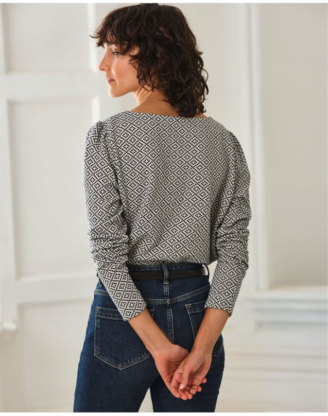 Jacquard Long Sleeve Top