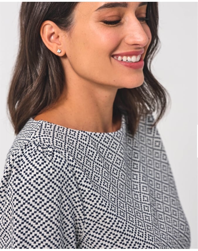 Jacquard Long Sleeve Top