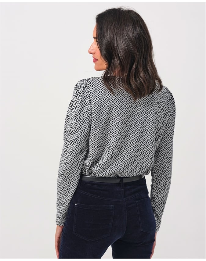 Jacquard Long Sleeve Top