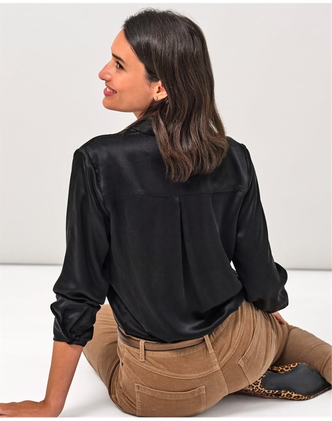 Sand Washed Pure Silk Satin Blouse
