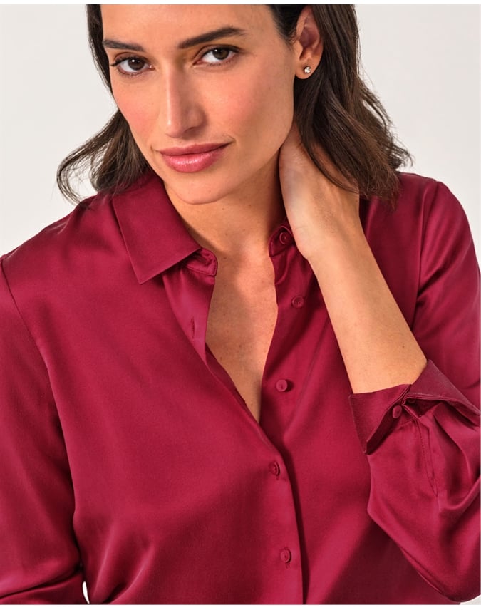 Sand Washed Pure Silk Satin Blouse