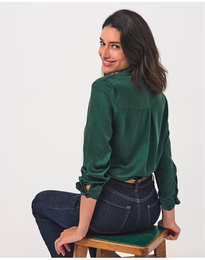 Sand Washed Pure Silk Satin Blouse