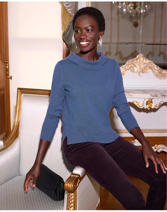 Cashmere Bardot Neck Sweater