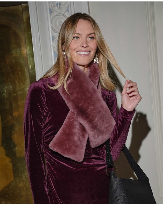 Silk Lined Shearling Scarf