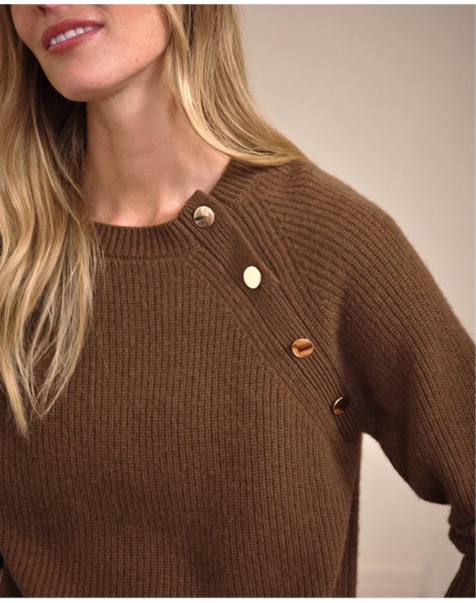 Cashmere Blend Button Sweater
