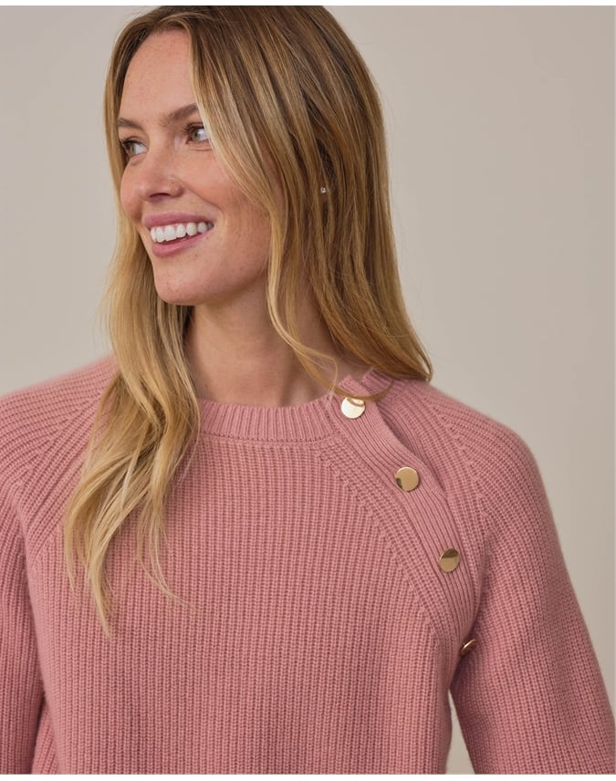 Cashmere Blend Button Sweater
