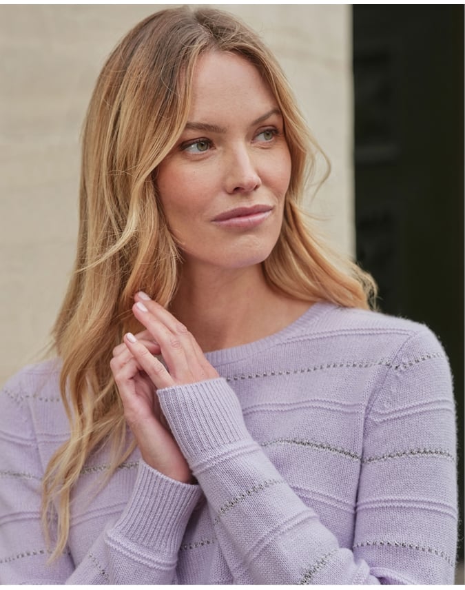 Lofty/Metallic Stripe Sweater