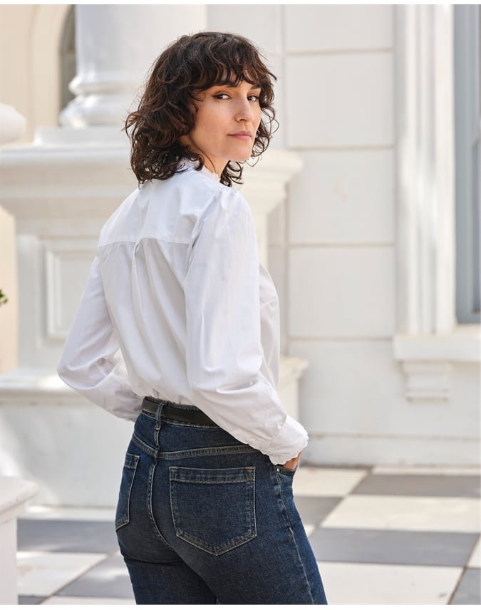 Lace Trim Cotton Shirt