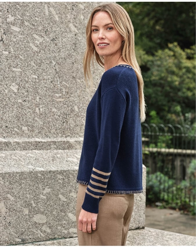Blanket Stitch Stripe Jumper