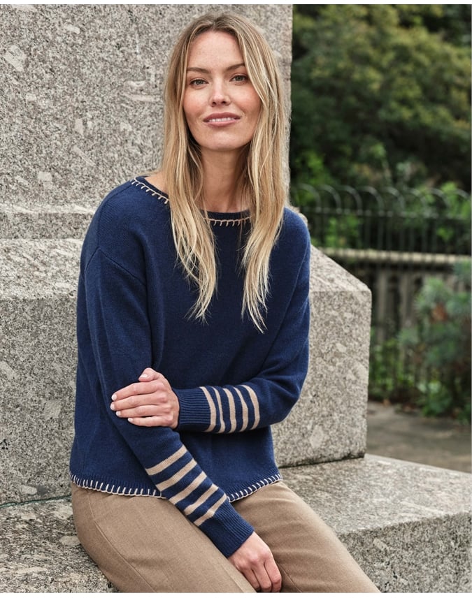 Blanket Stitch Stripe Jumper