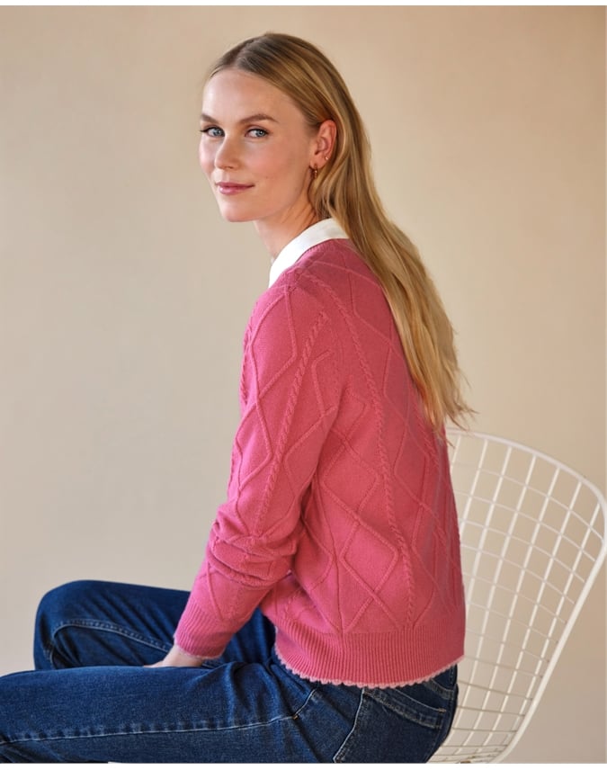 Cashmere Cable & Frill Sweater