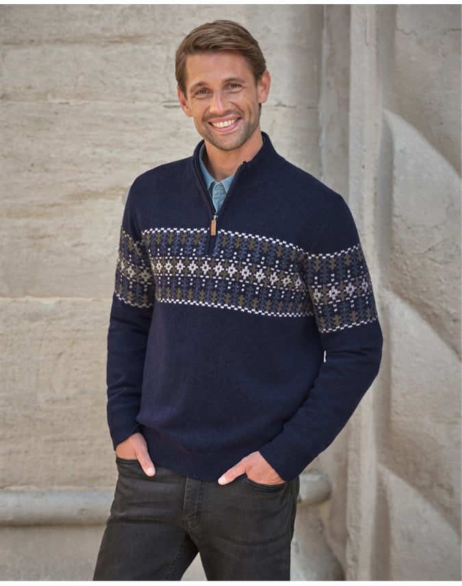 Wool Fairisle 1/2 Zip Sweater