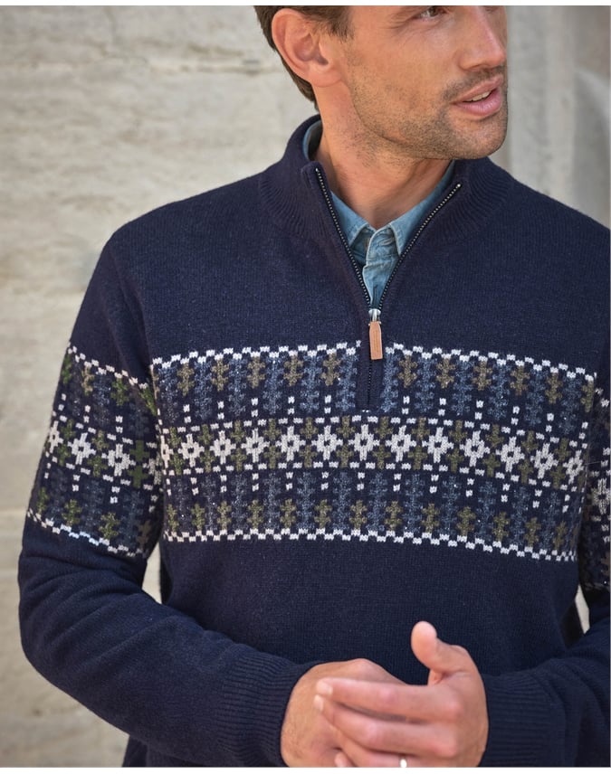 Wool Fairisle 1/2 Zip Sweater