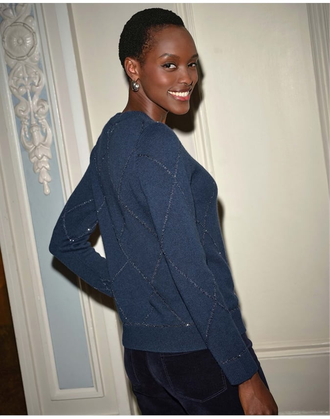 Sequin Diamond Sweater