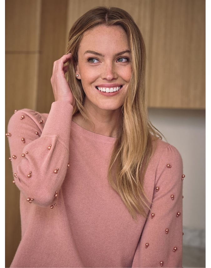 Cashmere Blend Pearl Sweater