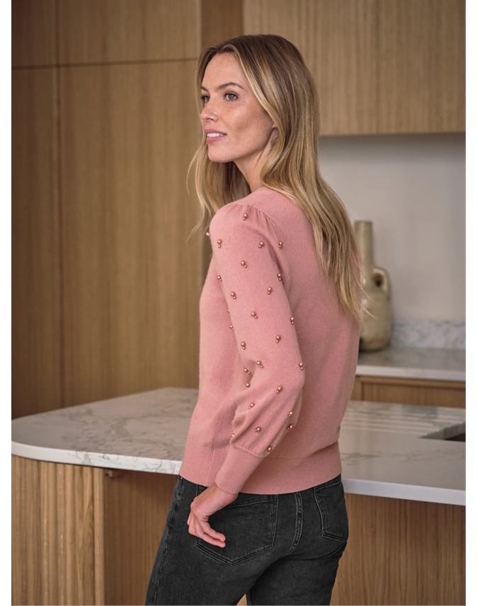Cashmere Blend Pearl Sweater