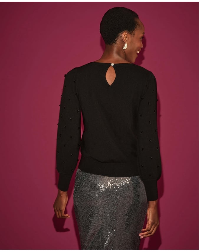 Cashmere Blend Pearl Sweater