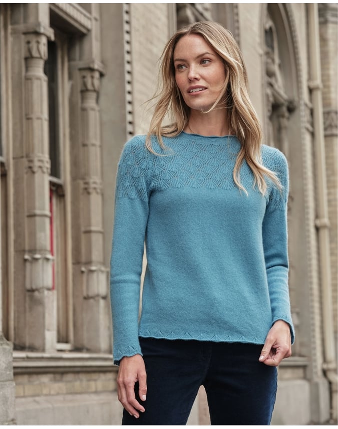 Lacy Chiffon Tie Sweater