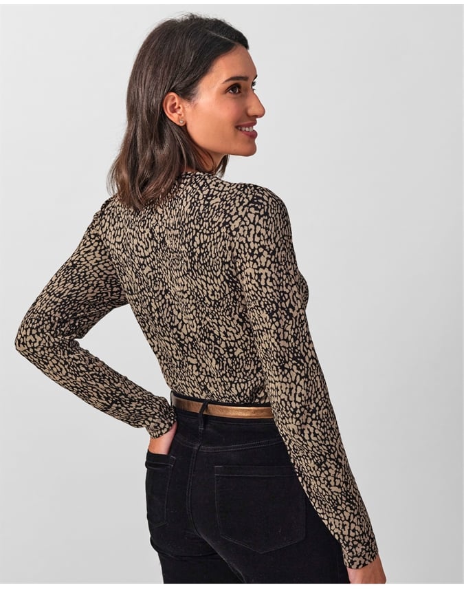 Gathered Front Long Sleeve Top