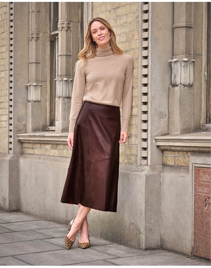 Leather Midi Skirt