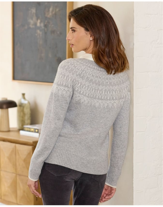 Cashmere Blend Fairisle Crew Sweater