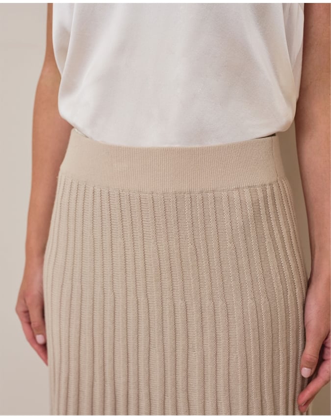Wool Cashmere Flared Skirt