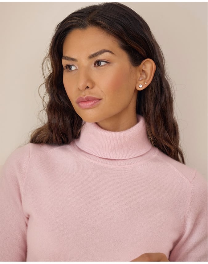 Womens Cashmere Polo Neck Sweater