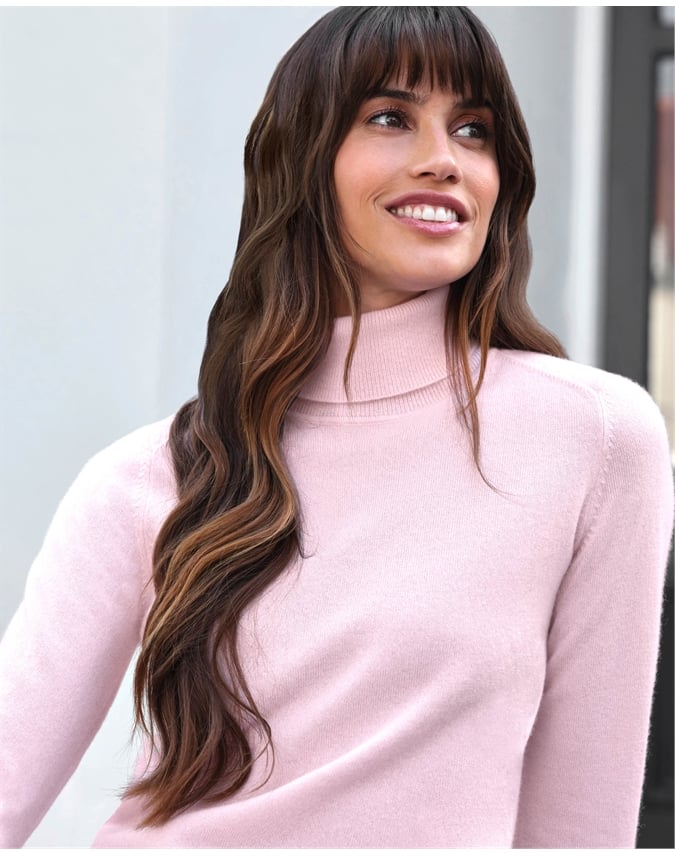 Womens Cashmere Polo Neck Sweater