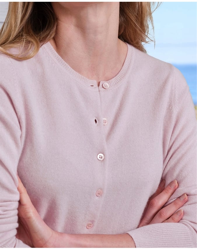 Cashmere Crew Neck Cardigan